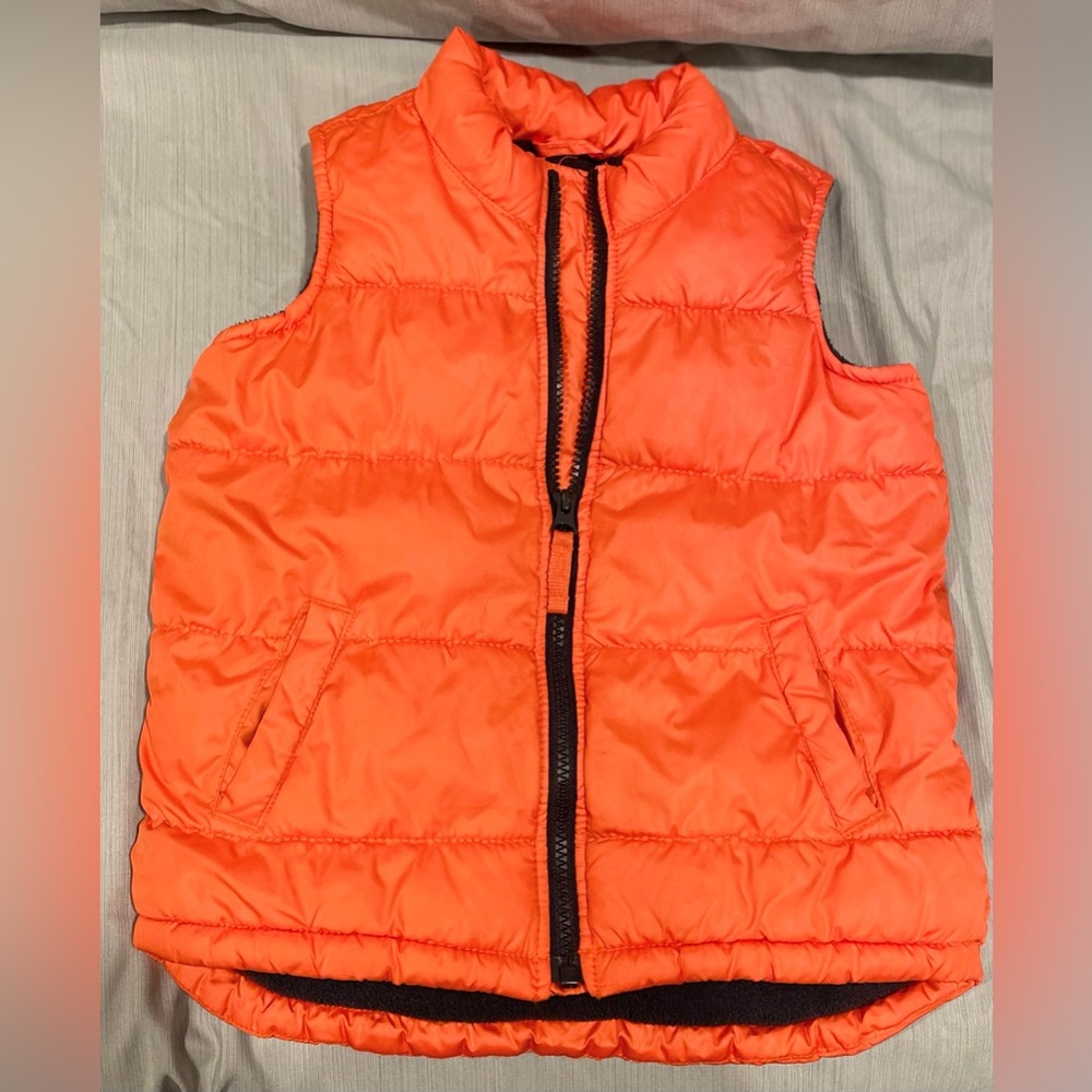 Boys Orange Puffy Vest
